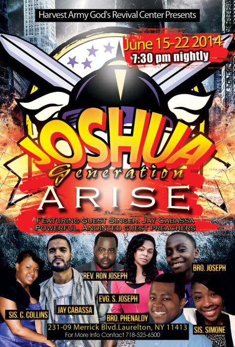 #Joshuagenerationarise, Joshua Generation Arise, Joshua, Young, Youth, Warrior, Shana Joseph, Evangelist Shana Joseph, Charlene Collins, Vanna, Jay Cabassa, Sis Simone Rev Ron Joseph, Ron J, Queens, NY, Harvest Army Church, Prophecy, Powerful, Dynamic, Holiness, Holy Ghost, Gods revival, Move of God, Every believer a preacher